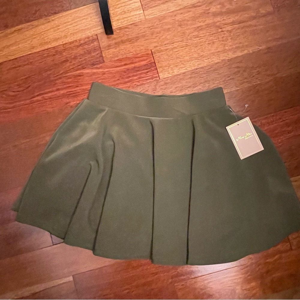 New Mix Olive Green Skater Skirt
